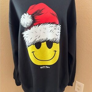 Smile More Black Crewneck Sweatshirt Size XL